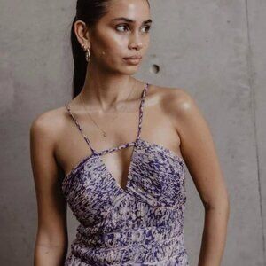 Shona Joy Aurier Plunged Ruched Midi Dress